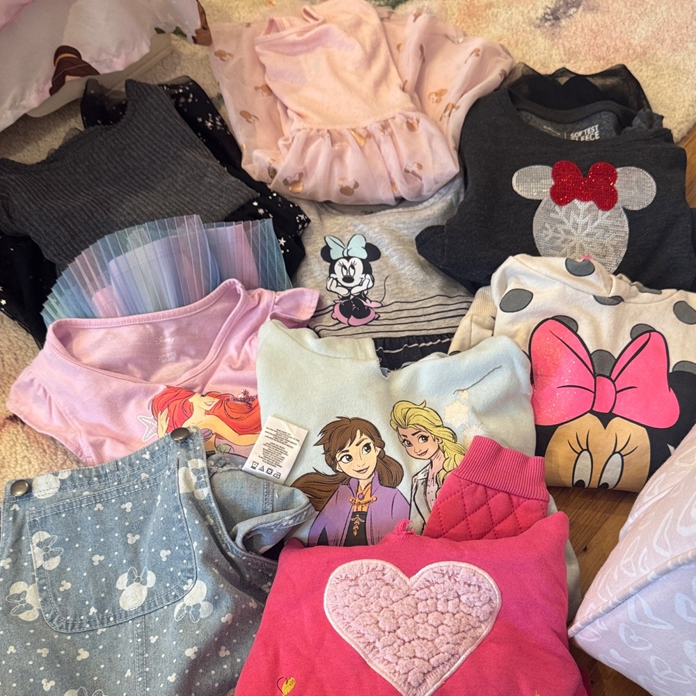 Mixed Disney Girls' Tops and Dresses - Pink, Gray, Light Blue